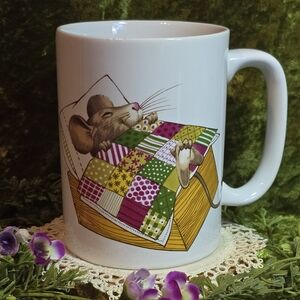 Vintage Otagiri Japan Mouse  Tucked in Bed Mug Gibson Greeting Cards